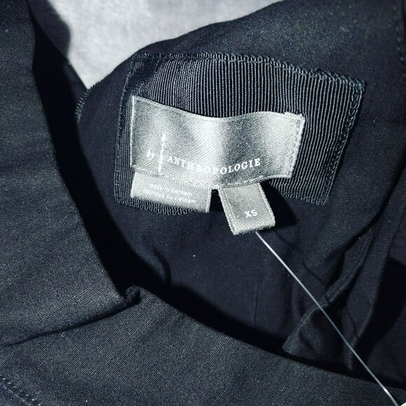 Anthropologie Black‎ Halter Dress Slit Legs XS Black Witchy Goth Romantic Goth - Picture 4 of 11